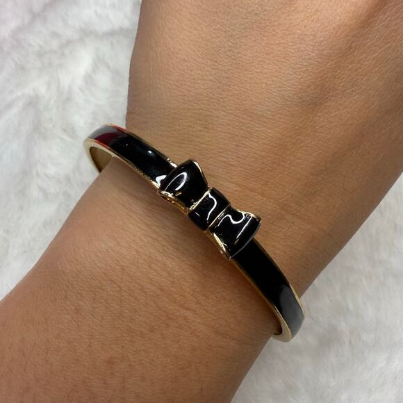 Kate Spade Black Gold-Tone Bow Bracelet and Earrings Set - Picture 9 of 9